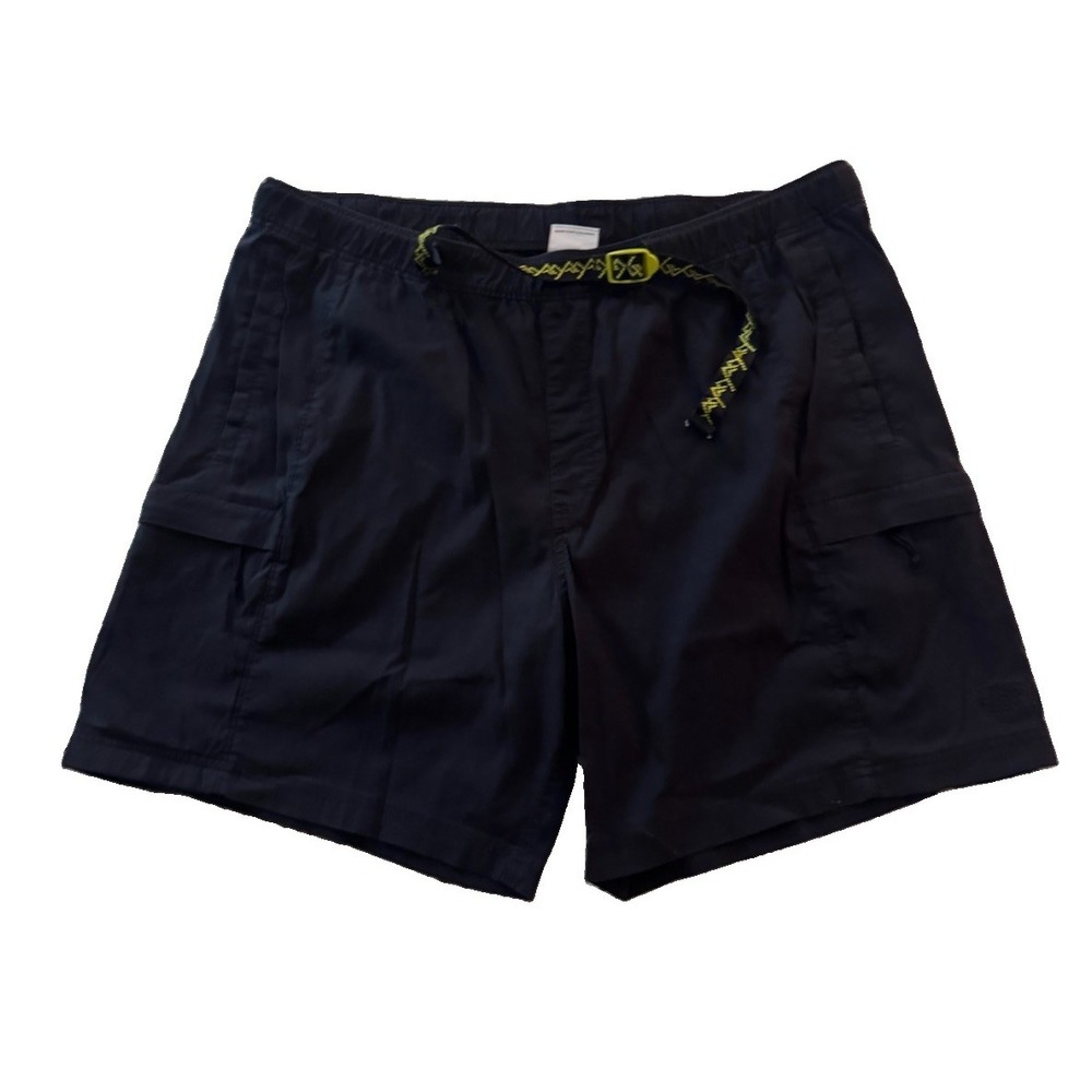 The North Face Class V Belted Shorts Deep Black And Yellow Aztec Men's XXL